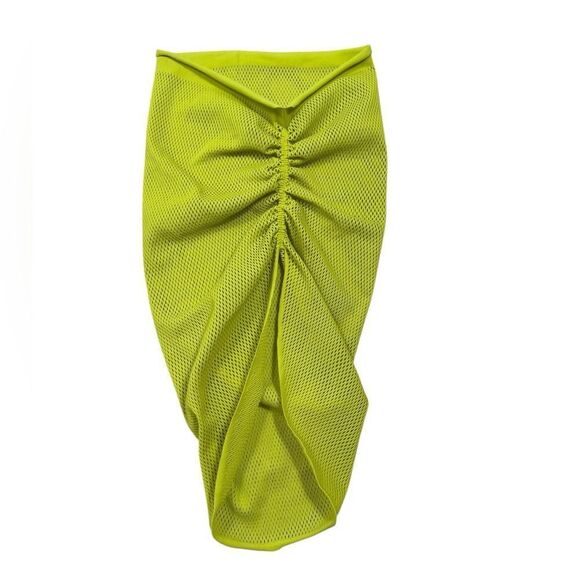 SKIMS Citrus Green Warp Knit Cover Up Ruched Sarong - Picture 7 of 10